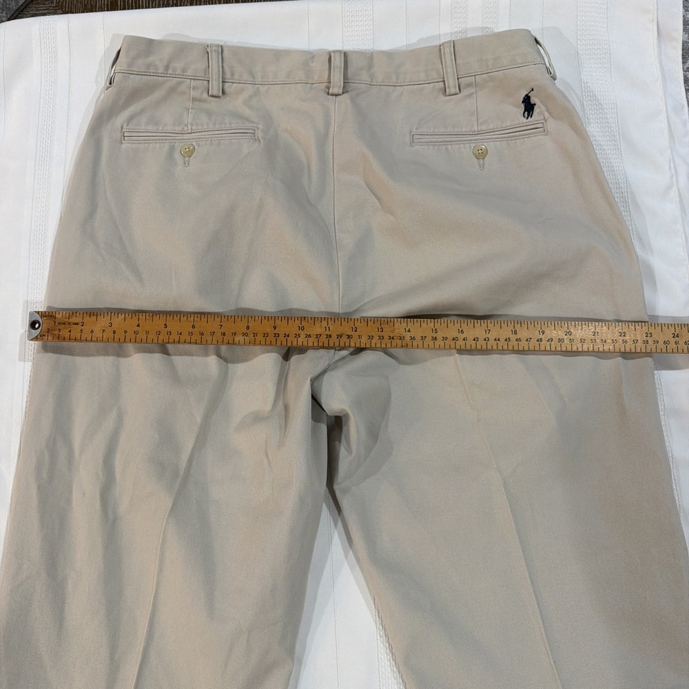 Polo Ralph Lauren Size 36/32 Khaki Chino Ethan Pants Pleated - Picture 4 of 6